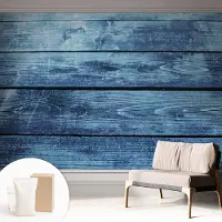 Coloray Behang - Rustieke vloer Wanddecoratie - 312x219 cm - Blauw Behang - Voor liefhebbers van moderne interieurs - Behang Voor de woonkamer, voor het kantoor - Muurbehang Texturen