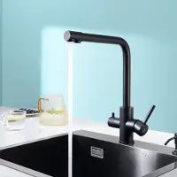 CECIPA MAX 3-weg keukenkraan - keukenkraan zwart - keukenmengkraan 360° draaibaar - 3-in-1 hogedruk mengkraan