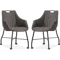 MX Sofa Eetkamerstoel Metric - Antraciet (set van 2 stoelen)