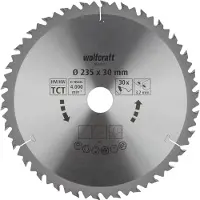 Wolfcraft - Cirkelzaagblad 235 mm - 30 Tanden - 30 mm boring - voor Cirkelzaag - 235x30 - 6650000
