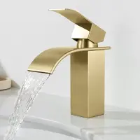 CECIPA MAX Wastafelkraan - RVS Badkamerkraan - Watervalkraan - Lavabokraan - Mengkraan - Badkamer Kraan - Toiletkraan - Waterbesparend - Goud