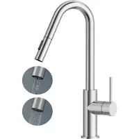 CECIPA MAX Keukenkraan met uittrekbare uitloop - Mengkraan - Draaibare Uitloop - Warm en Koud keuken kraan- Zilver