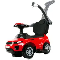 Sun baby Loopauto kinderauto schuifauto vanaf 1 jaar en duwauto met claxon en muziek, opbergruimte onder de zitting (Rood)