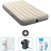 Intex Luchtbed - 1-Persoons - 99 x 191 x 25 cm - Beige - Inclusief Hoeslaken - Pomp en Reparatieset