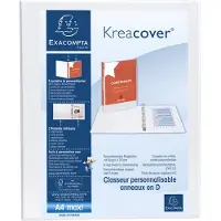 Exacompta Kreacover 30 mm Presentatieringband PP (Polypropeen) A4+ 2 Ringen Wit 51922E 10 Stuks