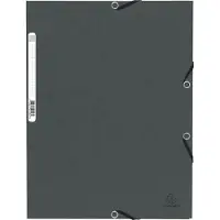 Exacompta 3-klepsmap elastiek 55313E Grijs Gewafeld karton 50 Stuks