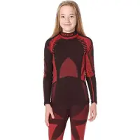 Ladeheid Kinderen Thermoshirt - Thermo ondergoed – Jongen - Meisje - Thermokleding - Longsleeve - LA-SS-Thermo-Shirt-Women - Zwart/Rood - 134-140