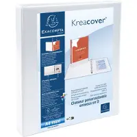 Exacompta 10x Kreacover Ringband in PP personaliseerbaar - 2 vakken - 4 ronde ringen 16mm - A4 maxi - Wit - 51940E