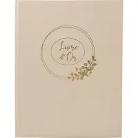 Exacompta gastenboek Ringflower Latte 220x270 mm, 100 pagina's Clairefontaine, goudkleurig, transparante doos, bruiloft