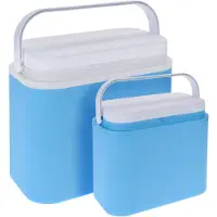 Progarden Exellent Houseware Koelboxen set - blauw - 10 en 30 liter - 2 stuks - koelbox - camping - picknicken
