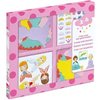 Djeco - Knutselset Creeëren met stickers - Prinsessen - 3-6j