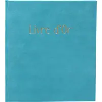 Exacompta gastenboek Skandi turquoise 21x19 cm, fluwelen kaft, 140 pagina's Clairefontaine, gouden rand, doos