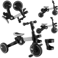 Momi FILO - 3-in-1 Kinderfiets - Loopfiets - Driewieler - Loopauto - Opvouwbaar - Met Pedalen - Grijs