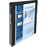 Exacompta Kreacover 30 mm Presentatieringband PP (Polypropeen) A4+ 4 Ringen Zwart 51942NE 10 Stuks