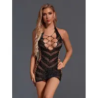 Christine le Duc - Dress Glitter Amethille - Zwart