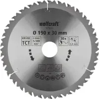 Wolfcraft 6736000 Hardmetaal-cirkelzaagblad 190 x 30 mm Aantal tanden: 30 1 stuk(s)