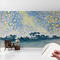 Coloray Zelfklevend Behang - Sterabstractie Stickerbehang op rol - 416x254 cm - Blauw Zelfklevend Behang - Voor de woonkamer, slaapkamer en kantoor - Peel-and-stick techniek - Zelfklevend fotobehang