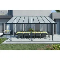 Canopia Palram | Terrasoverkapping Olympia - Helder - Donkergrijs 307x294cm