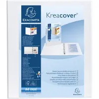 Exacompta Kreacover 40 mm Presentatieringband PP (Polypropeen) A4+ 2 Ringen Wit 51923E 10 Stuks