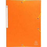 Exacompta 50x Scotten Elastomap + 3 kleppen in gewafeld glanskarton 425g/m2 - A4 - Oranje - 55758E