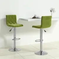 Prolenta Maison Exclusive - 2 barkrukken, lichtgroen, fluweel