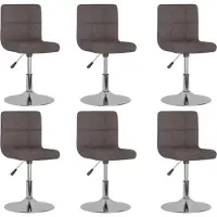 Syfax Eetkamerstoelen draaibaar 6 st stof taupe