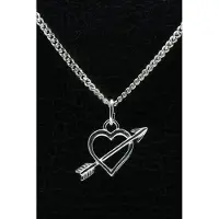 MOOYE ® - Collectie Zilveren Hart met pijl ketting hanger - groot