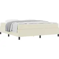 vidaXL Bedframe met matras Crème 180 x 200 cm Stof