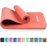 Tunturi NBR Yogamat Anti Slip - Fitnessmat Extra dik & zacht - Sportmat - 180x60x1.5cm - Incl Trainingsapp - Rose Goud
