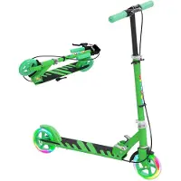 AIYAPLAY -Kinderscooter-Kunststoff, Metall-73L x 36B x 73-89H cm-Grün