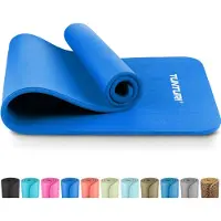 Tunturi NBR Yogamat Anti Slip - Fitnessmat Extra dik & zacht - Sportmat - 180x60x1.5cm - Incl Trainingsapp - Blauw