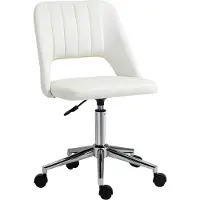 Vinsetto Kantoorstoel draaistoel schelpvorm verstelbaar fluweelzacht polyester beige