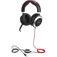 Jabra YOU'RE ON Evolve 80 (Bedraad, USB-C), Kantoorheadset, Zwart, Zilver