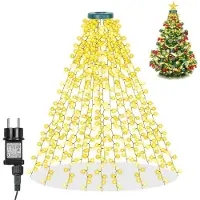 Rosikey Kerstboomverlichting met ring, 400 LED kerstboom lichtketting, 2 meter x 16 strengen, met 8 modi, geheugenfunctie en timer, geschikt voor binnen, kerstboom, dennenboom