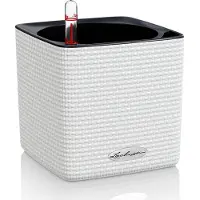 Lechuza CUBE Color 14 - Plantenbak - met uitneembare binnenbak - met bewateringssysteem - ALL-IN-ONE set - wit