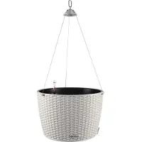 SmartaSaker NIDO Cottage 35 - Plantenbak - met uitneembare binnenbak - met bewateringssysteem - ALL-IN-ONE set met LECHUZA-PON - lichtgrijs