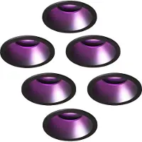 LEDVION – 6x Smart LED Inbouwspot Rond ø81mm – Zwart – Dimbaar – Kantelbaar – GU10 – RGB+CCT – 4.9W – IP20