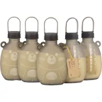 HAAKAA - 5-pack Happii Bear Silicone Milk Storage Bag - Grey - 260 ml