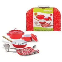 Simply For Kids metalen kookset in koffer rood 11-delig
