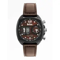 Lee cooper LC07004.642 - Horloge - Analoog - Mannen - Heren - leren band - Bruin - Zwart