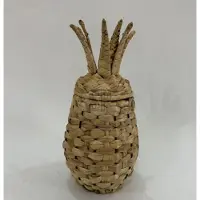 CosyDecor Ananas Mand Riet/rotan 35cm Bruin bruin Rotan Decoratief beeld of