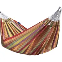 Finesse COLOMBIAANSE hangmat - 2 persoons - incl. bevestigingsset - EXTRA STEVIG - UV bestendig katoen - Oranje - Morena
