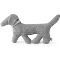 Sevira Kids Dackel knuffel - zachte deken - 47 x 24 cm - Grijs | van