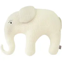 Sevira Kids Groot knuffeldiertje van katoenen pluche, in de vorm van een olifant - 38 x 44 cm - natuurlijke beige kleur | van