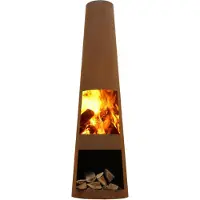 Gardenmaxx Rengo Corten Tuinhaard - L 35 x B 35 x H 120 cm - Staal - (Roest)bruin