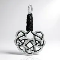 Cavill - Zilveren Hanger - 925 Sterling Zilver - Keltische Knoop met Zwart Detail - Elegante Sieraden voor Dames en Heren - 35,5x23 mm