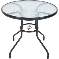 Rojaplast Zwemtuintafel, diameter 80 cm, metalen frame met glazen blad, model YLGT-019