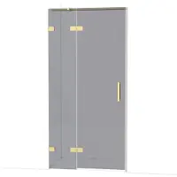 Maxaro Diamond Douchedeur | 100 cm Glanzend lichtgoud Rookglas Draaideur