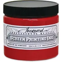 Jacquard zeefdruk inkt 470 ml rood voor textiel en papier.