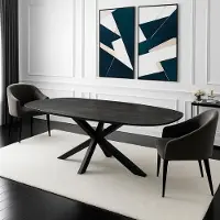Zita Home Deens Ovale Eettafel - 200 cm - Zwart - Mangohout